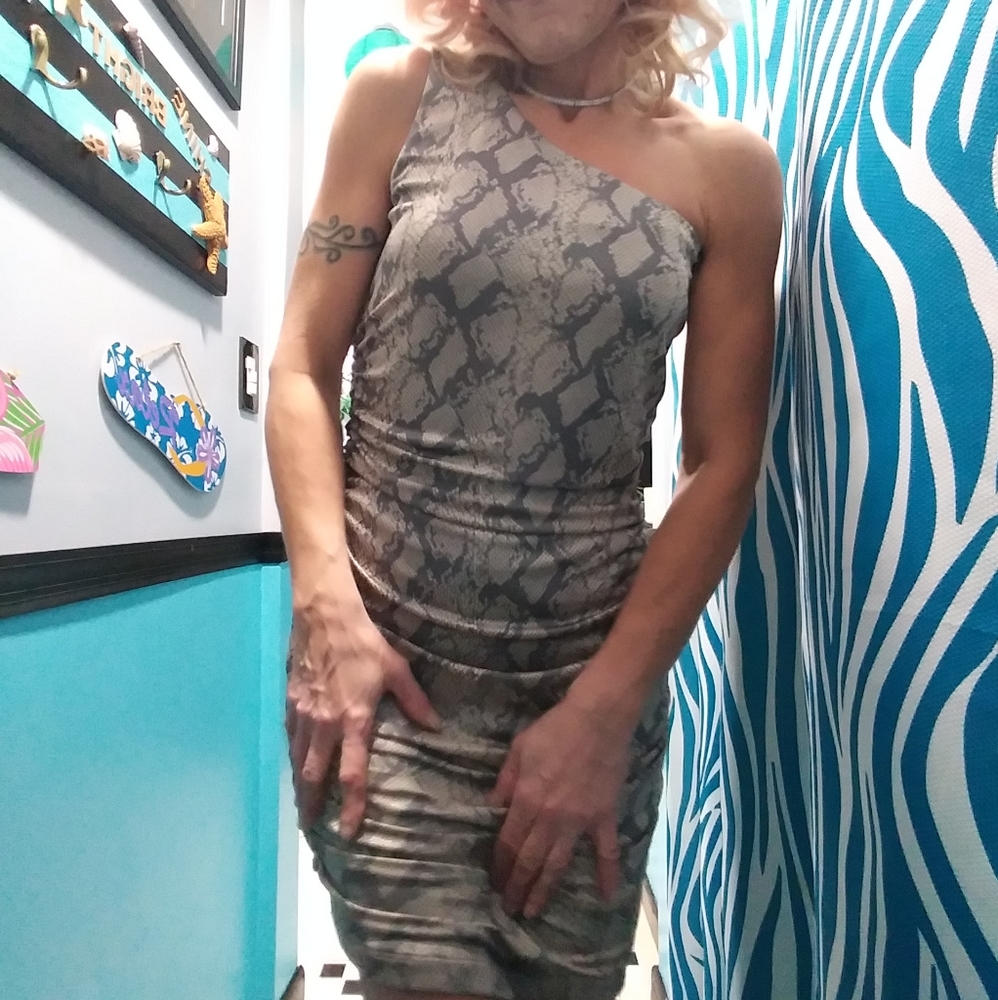 Snake print dress